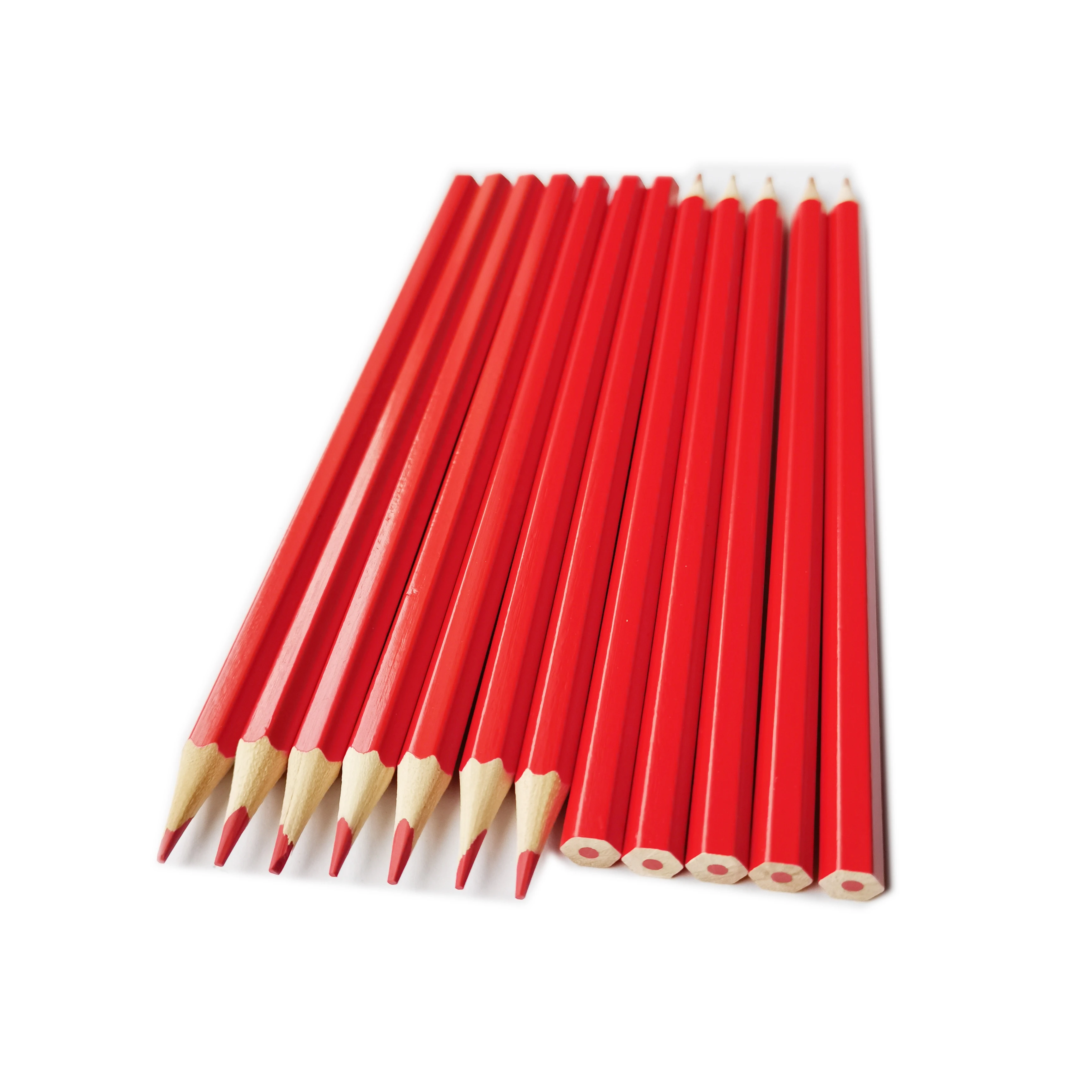 Factory Price 7Inch Wood Deep Coloring Red Color Pencils Stock Avaliable