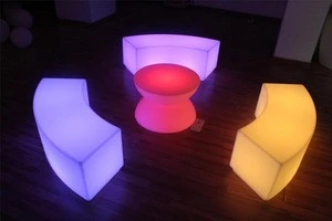 Factory  remote control party directsale plastic bench LED furniture bar tables