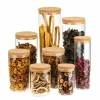 factory Storage Bottles & Jars Food Storage Container With Airtight Bamboo Lid Borosilicale Clear Glass Jar