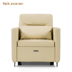 Factory supplier single leather office sofa come bed