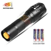 Factory supply high quality zoom portable 5 modes self defense led tactical flashlight with strobe function