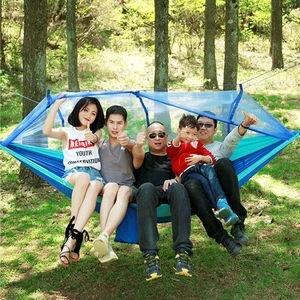 Factory wholesale Outdoor Parachute Cloth Hammock with Mosquito Curtain Double People Usage in Camping Tent