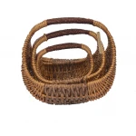 Fair Trade Strong styles Creative  Wicker &Rope Weaved baskets with  handles Willow baskets