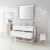 Import Fame 2020 Luxury Floor Mounted White Golden Color Bathroom Cabinet from China