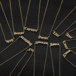 Fashion Accessories 12 Constellations Stainless Steel Necklace For Man And Woman