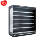 fashion commercial fresh vegetable and fruit open display showcase chiller cooler refrigerator for retail outlet