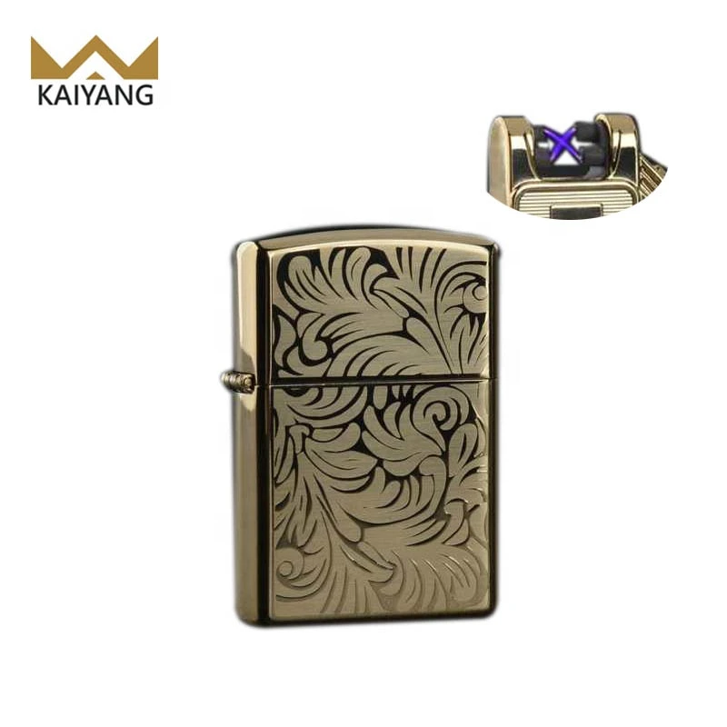 Fashionable Design Newest Model Metal Arc Cigar Lighters Electric Double Plasma Rechargeable Metal Lighters