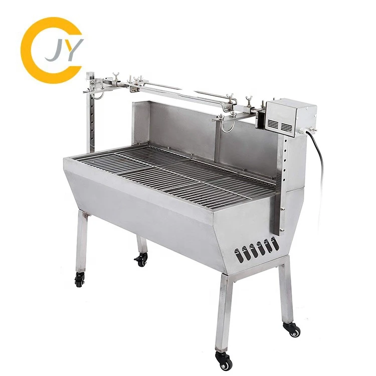 Food Grade Stainless Steel long roaster Spit Rotisserie Barbecue grill