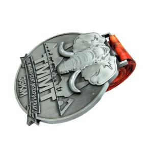 Free Design the Elephant pattern Silver Round Running Sport Medals