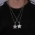 Import Full of Zircon Star Shape Pendant Mens Necklace Ice Out Baguette CZ Pendant Hip Hop Necklace from China