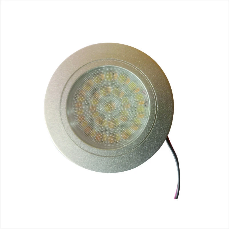 Full Plastic Silver Edge Round Shape LED Cabinet Light