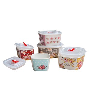 Full Set Ceramic Fresh Bowl Preservation Fruit bowls Microwave Available