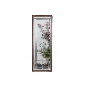 Gardens Wood Door Tempered Laminated Window Glass Flower Pattern Frosted Building Art Decorative Glass
