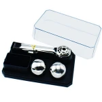 Gift set 2pcs Ball Shape Reusable Stainless Steel Ice Cube whisky stone