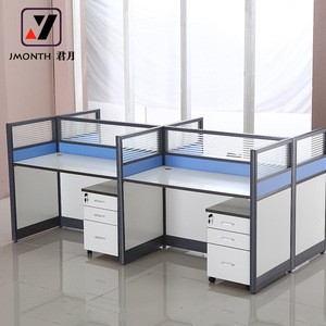 Glass &amp; Fabric &amp; panel office partition /office workstation for 4 person