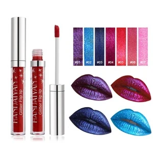 Glitter Flip Lipstick Color the world Lip Gloss Branded Liquid Labial Beauty Product