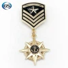 Gold Safety Officer uniform Rank chest badge insignia pendant with enamel logo