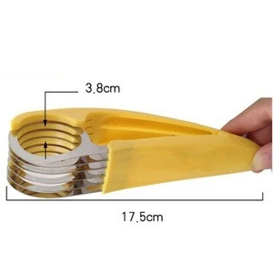 Good Grip Plastic Handle Stainless Steel Banana Chips Slicer Fruit Cutter For Kitchen Gadgets Tools With Fruit Salad Chopper