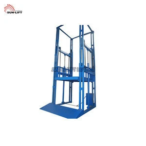 Guide rail warehouse lift platform hydraulic freight elevator price