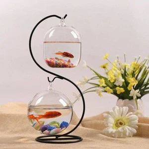 Buy Hanging Small Fish Tank Mini Cylinder Desk Creative Glass