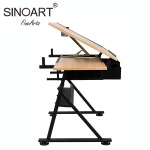 Height And Angle Adjustable Drawing Table Mdf Tabletop Drafting Table With Stool And Storage Drawer
