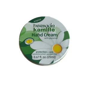 Herbacin Kamille Hand Cream TIN 0.67 FL.OZ. Olive Oil Whitening Mini Hand Cream