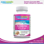 Herbal Diet Supplement Turmeric Curcumin with Ginger and Bioperine Capsules
