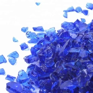 High Luster Reflective crystal sapphire blue glass gravel