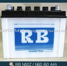 High Quality 12V RB N50Z / N60 (60 AH) Dry Europe Car Battery
