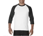 high quality customized logo cotton crew neck 3/4 sleeve raglan baseball t shirt