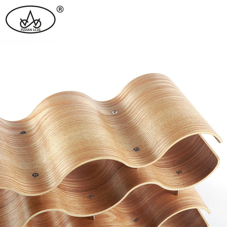 High quality eco-friendly multilayers bar willow plywood wooden 10 bottles wine bottle rack