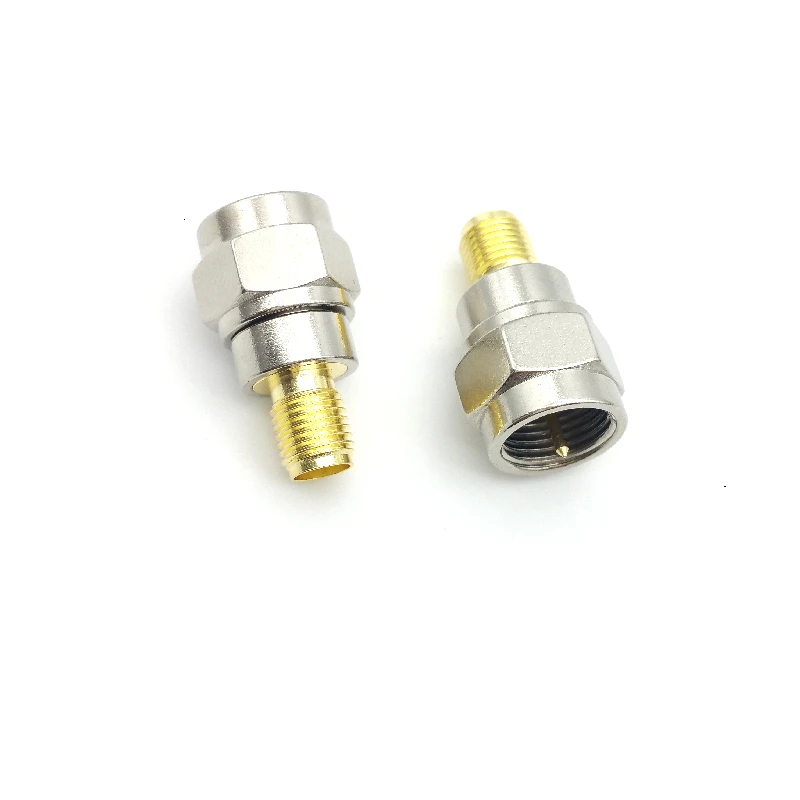 High Quality F To SMA Connector Socket Brass Straight Coaxial RF Adapters