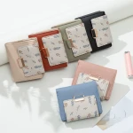High Quality New Style Flower Printing Card Holder Wallet Women Ladies Wallets and Purses
