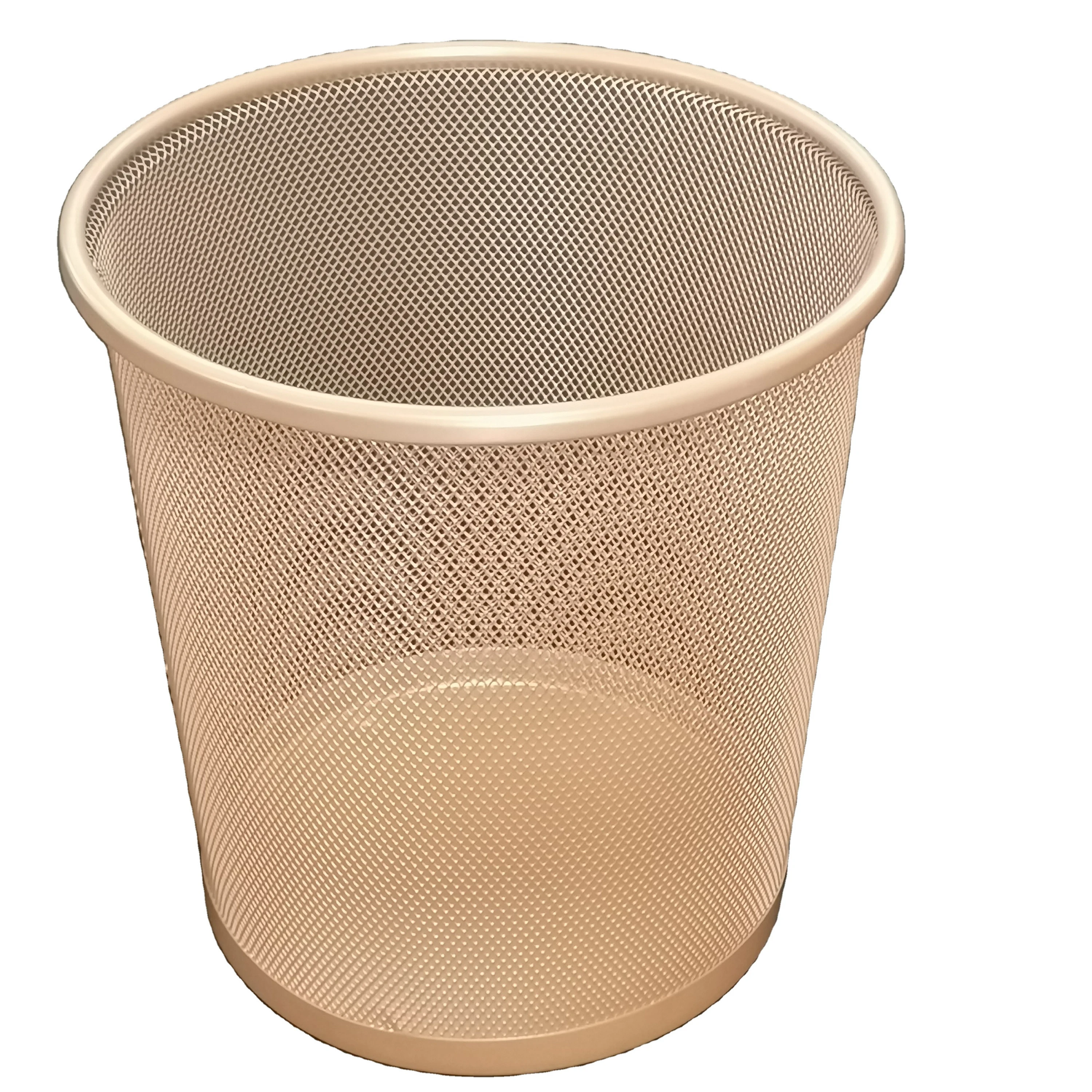 high quality office household metal paper rose gold waste bin