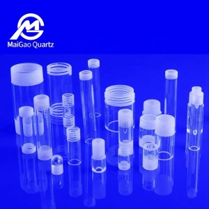 High quality polished quartz glass threaded  tube/quartz glass fittings