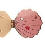 High quality rose gold metal beautiful print shell hinged hard enamel pin