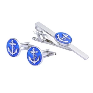 High Quality Wholesale Custom High-end Anchor Tie Pins And Cufflinks Sets