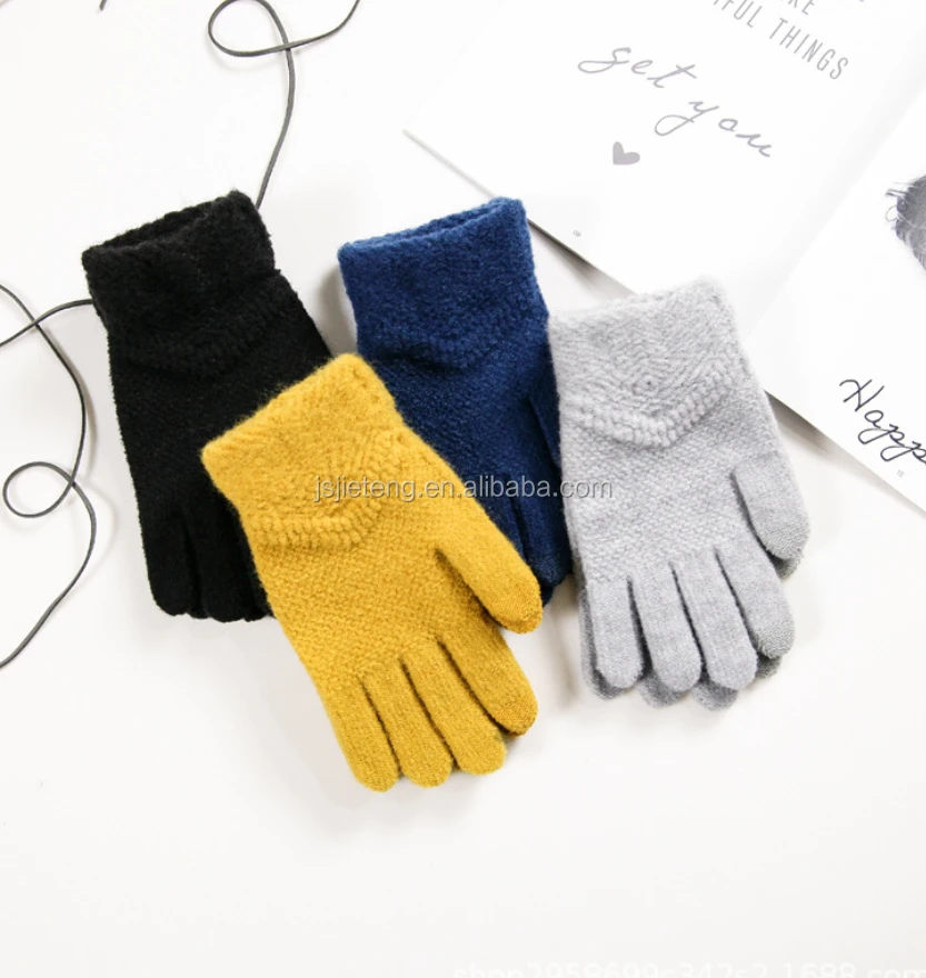 High Quality Winter Gloves For Women Mittens Cotton Adult Fashion Solid Warm Soft Elegant Touch Screen Gloves