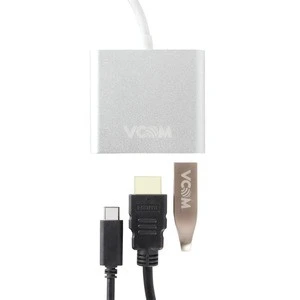 High Speed USB 3.1 Type C TO VGA +USB 3.0+Type C adapter cable docking with Metal Aluminum Case