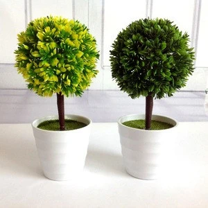 home& indoor decoration,fashion artificial green plastic bonsai pots