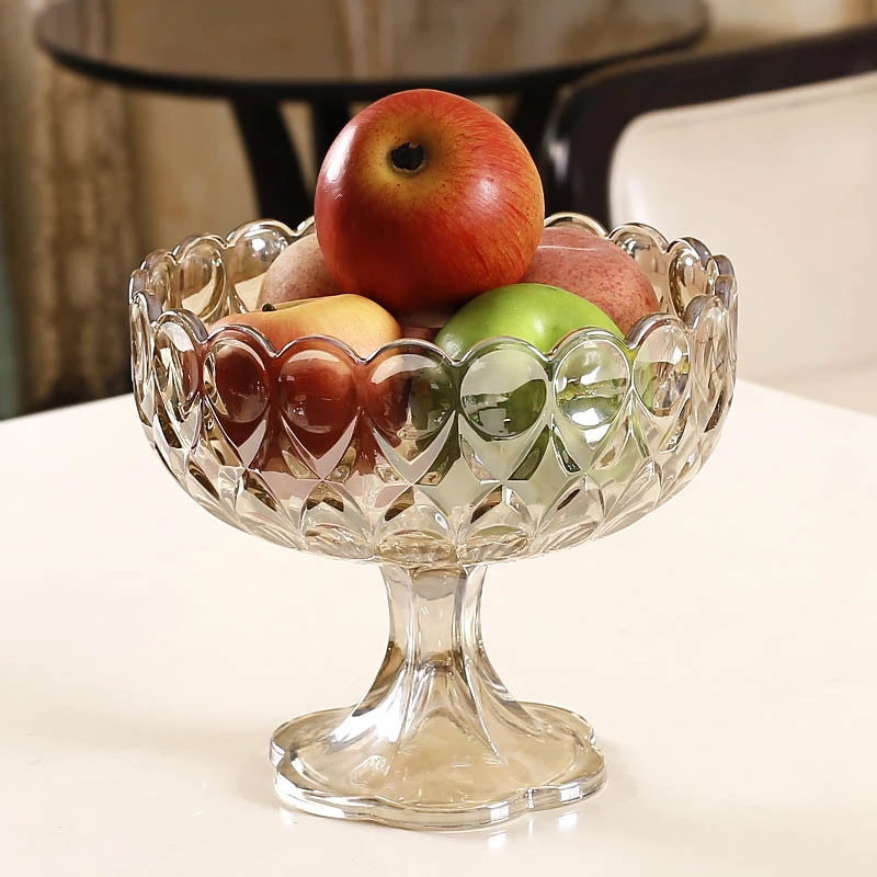 Hot Sale cute baby candy dessert Glass Bowls fruit bowl with lid salad flat bottom round bowl