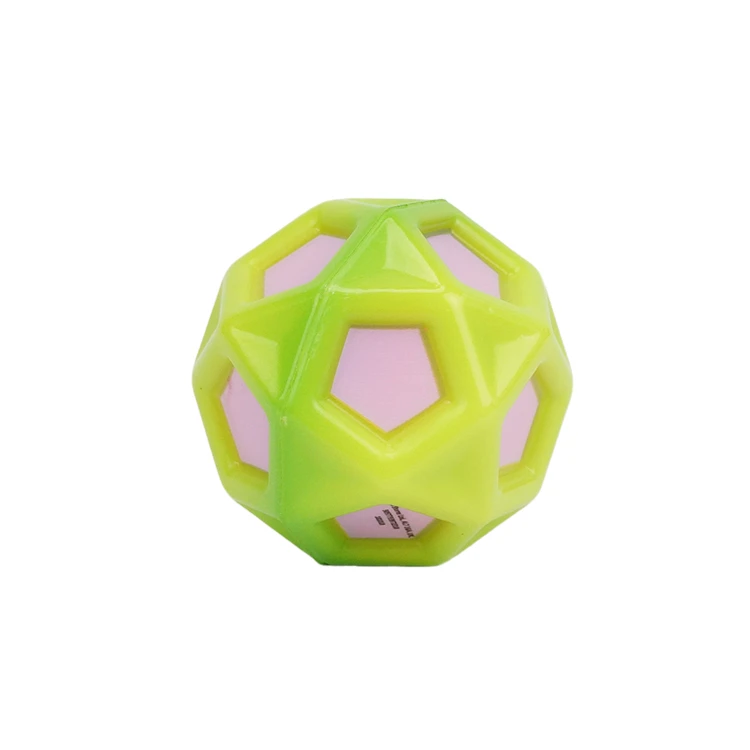 Hot Sale High Performance Polygonal Colorful Stress Sphere,Soft Pu Toy Ball For Kid