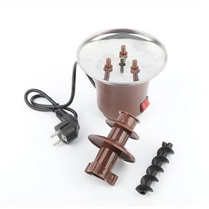 hot sale Professional small elegant plastic 3 Tier Electric chocolate fondue fountain for home use