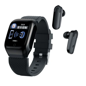 Hot sale S300 2 in 1 Smart Watch Headset Combo Square Bracelet With Wireless Earphones Music smart watch