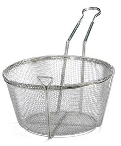 hot sale stainless steel round wire fine mesh fry basket strainer serving