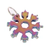 Hot Sell Product 2020 Multitool Pocket Key Ring Spanner Hex 18 In Snowflake Wrench