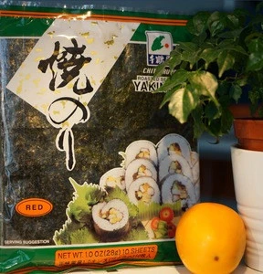 hot selling 2018 roasted seaweed snack sushi red grade 10 sheets