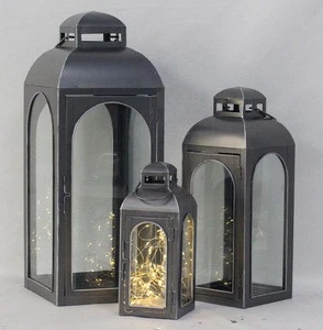 Hot Selling Classical garden metal lantern Decorative indoor/outdoor hurricane  candle lantern Set of 3 Lantern