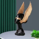 Hot-selling Nordic Simple human statue sculpture Sweetheart angle girl head happy woman goddess statue decor
