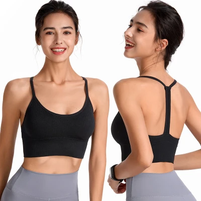 hot selling sport bra top fitness casual beautiful backless yoga bra high impact padded plus size bra